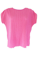 PINK out Loud Scalloped Pink Sheen Tee