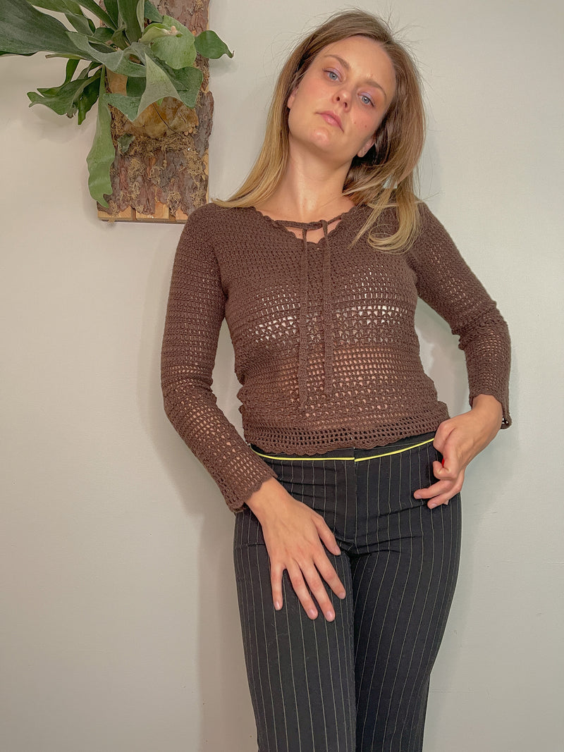 Chocolate Crochet Sweater
