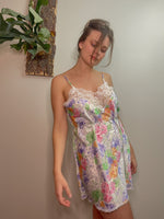 Vibrant Floral Lace Slip Dress